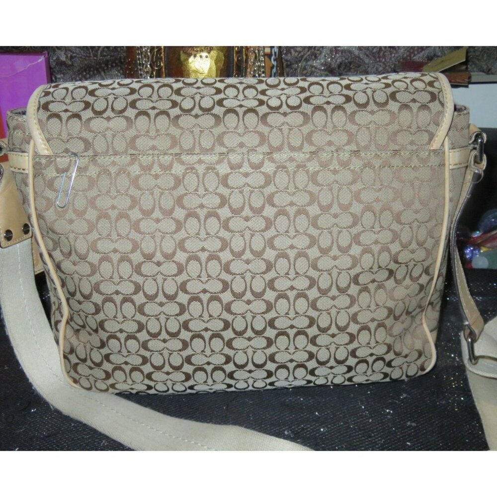 Coach 2011 Signature C Jacquard & Leather Trim Messenger Satchel Crossbody 70283 - Picture 2 of 13